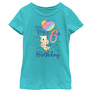 Girl's Care Bears Sweet Celebrations Bear It's My 6th Birthday T-Shirt