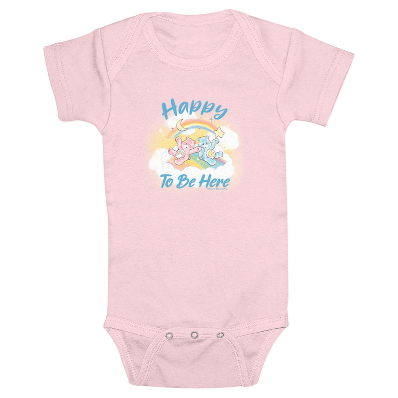 Infant's Care Bears Cheer Bear and Bedtime Bear Happy to Be Here Onesie