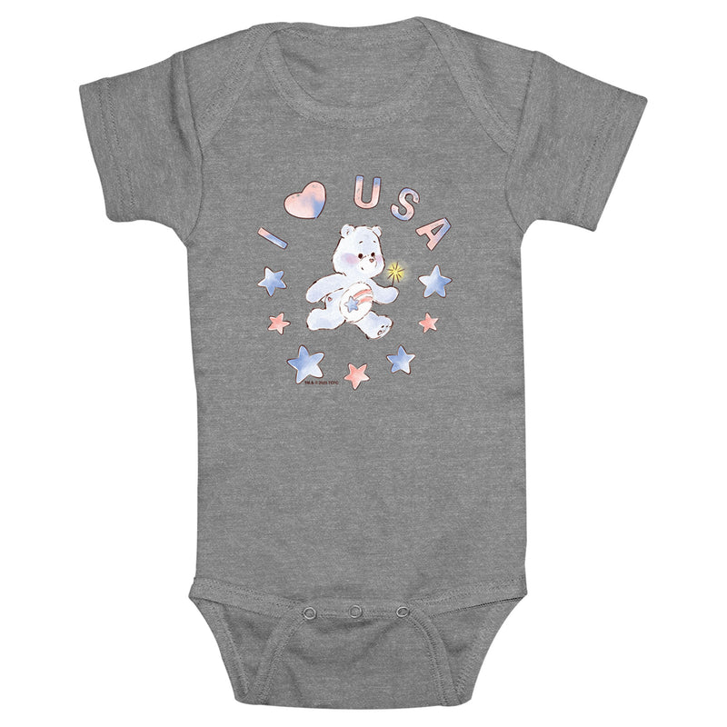 Infant's Care Bears America Cares Bear I Heart USA Onesie