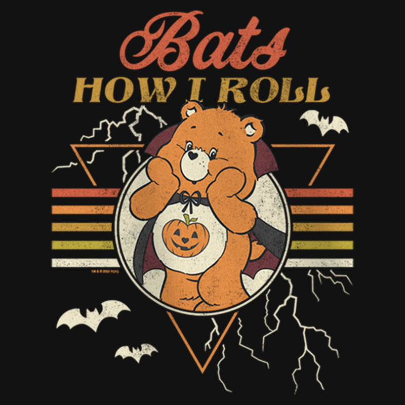 Girl's Care Bears Halloween Trick-Or-Sweet Bear Bats How I Roll T-Shirt