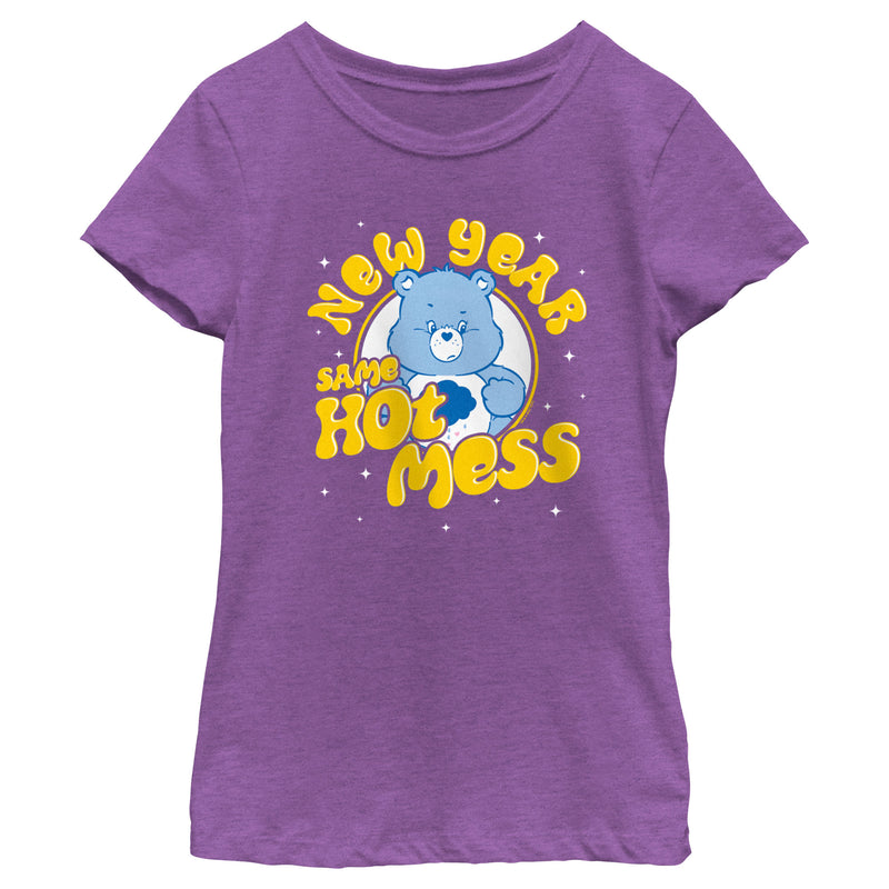 Girl's Care Bears Grumpy Bear New Year Same Hot Mess T-Shirt