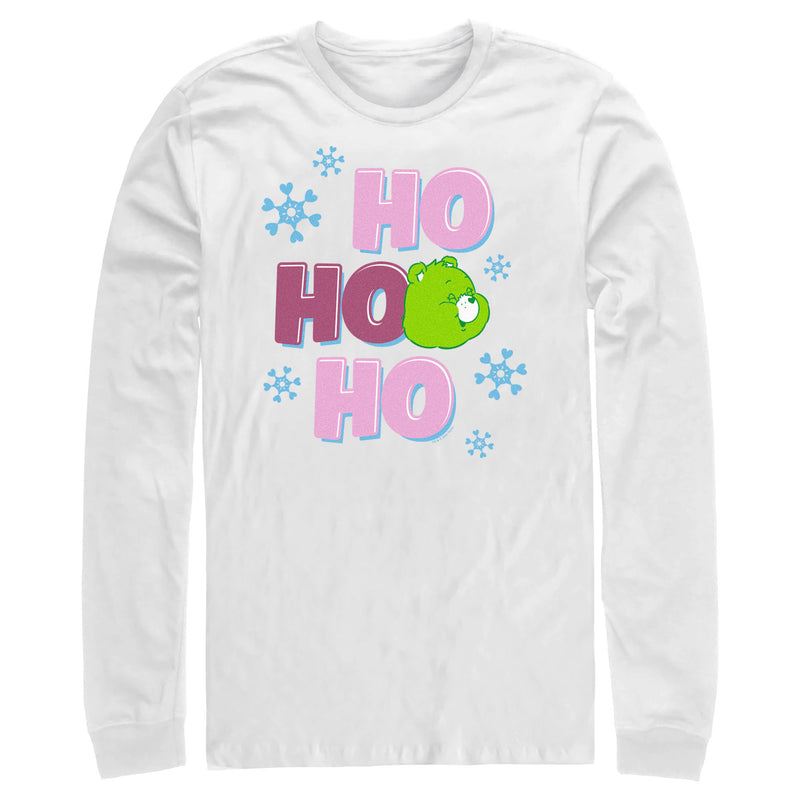 Men's Care Bears Good Luck Bear Ho Ho Ho Long Sleeve Shirt