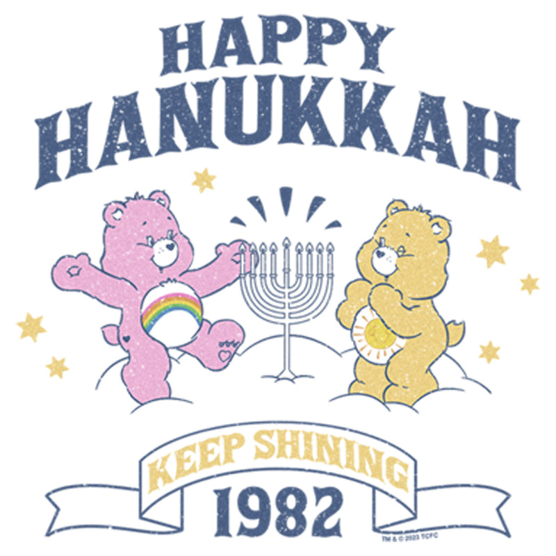 Men's Care Bears Best Friend Bear and Funshine Bear Happy Hanukkah T-Shirt