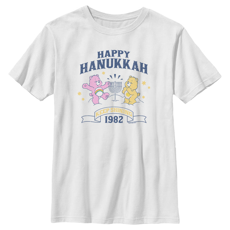 Boy's Care Bears Best Friend Bear and Funshine Bear Happy Hanukkah T-Shirt