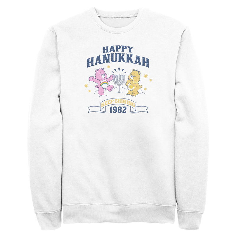Men's Care Bears Best Friend Bear and Funshine Bear Happy Hanukkah Sweatshirt