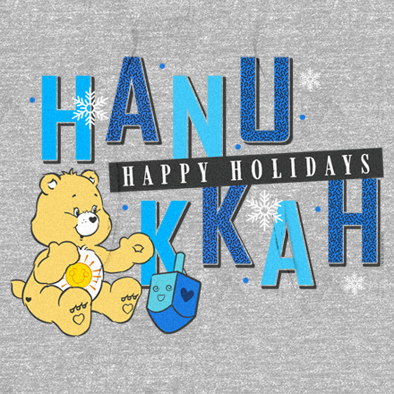 Men's Care Bears Funshine Bear Happy Hanukkah Pull Over Hoodie