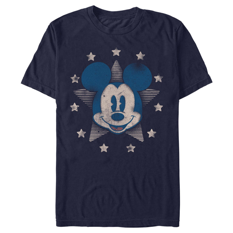 Men's Mickey & Friends Distressed Star Portrait T-Shirt