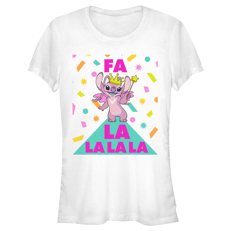 Junior's Lilo & Stitch Fa La La La Angel T-Shirt