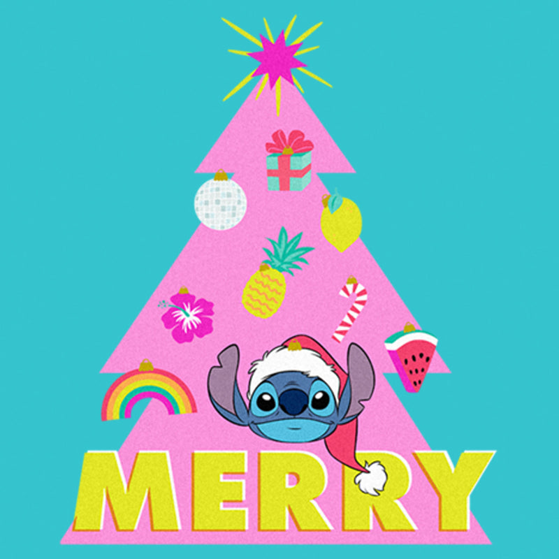 Girl's Lilo & Stitch Merry Christmas Tree T-Shirt