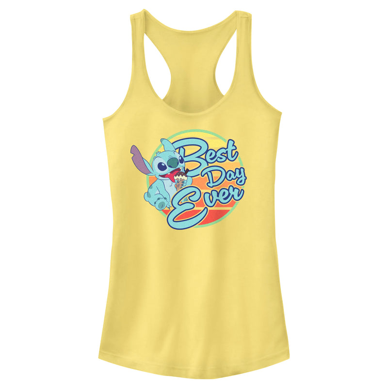 Junior's Lilo & Stitch Best Day Ever Stitch Racerback Tank Top