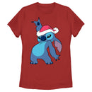 Women's Lilo & Stitch Santa Hat T-Shirt