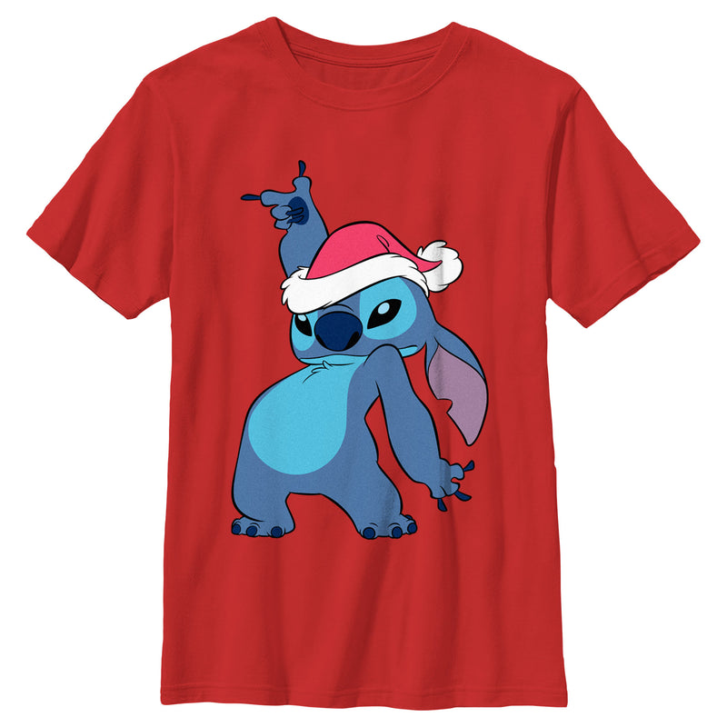 Boy's Lilo & Stitch Santa Hat T-Shirt