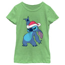 Girl's Lilo & Stitch Santa Hat T-Shirt