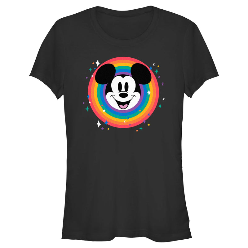 Junior's Mickey & Friends Rainbow Circle T-Shirt