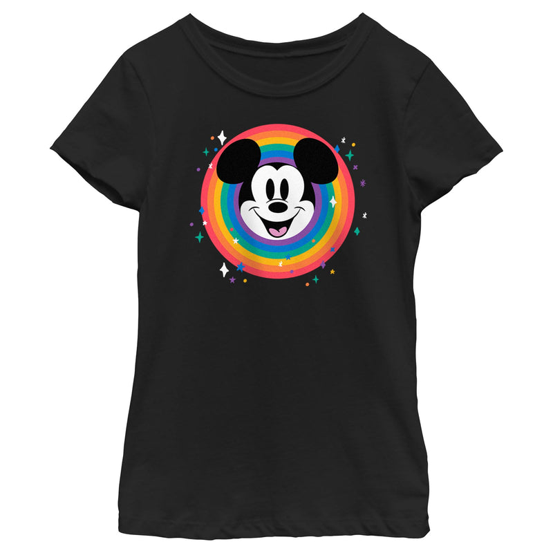 Girl's Mickey & Friends Rainbow Circle T-Shirt