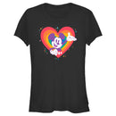 Junior's Mickey & Friends Rainbow Heart Happy Character T-Shirt