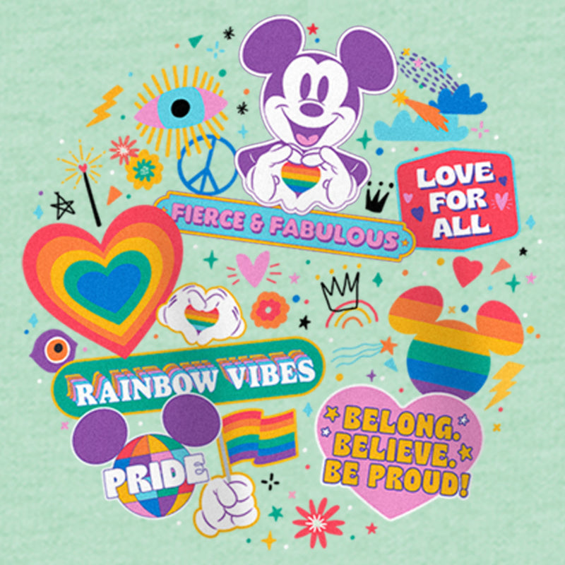 Girl's Mickey & Friends LGBTQIA+ Pride Doodles T-Shirt