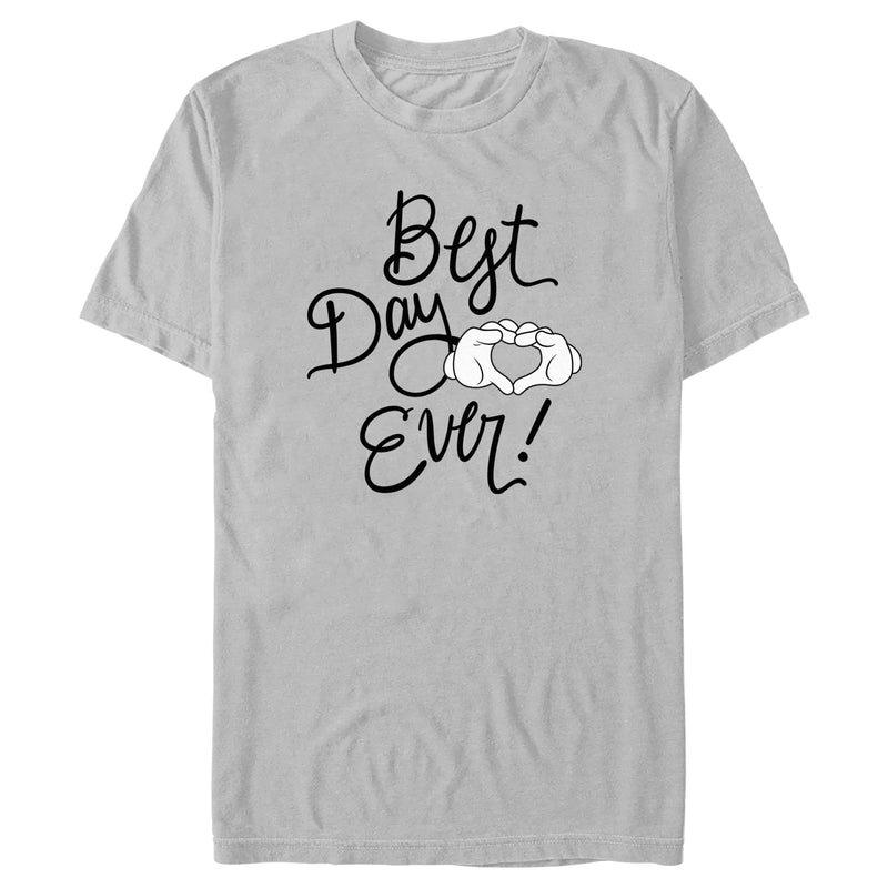 Men's Mickey & Friends Best Day Ever Heart Sign T-Shirt