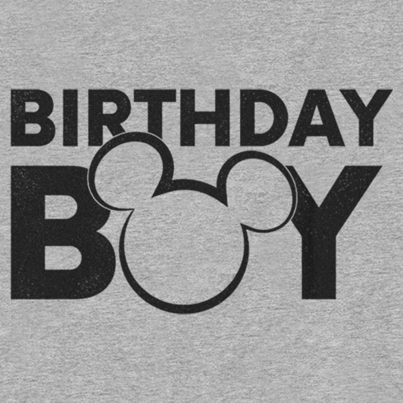 Boy's Mickey & Friends Birthday Boy Outline Logo T-Shirt