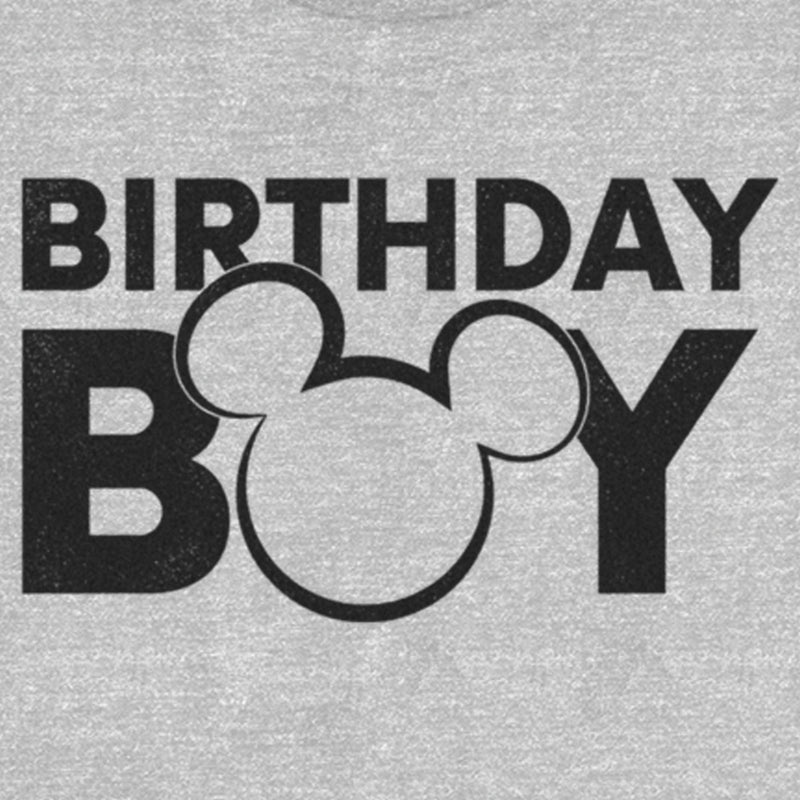 Junior's Mickey & Friends Birthday Boy Outline Logo T-Shirt