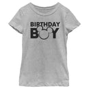 Girl's Mickey & Friends Birthday Boy Outline Logo T-Shirt