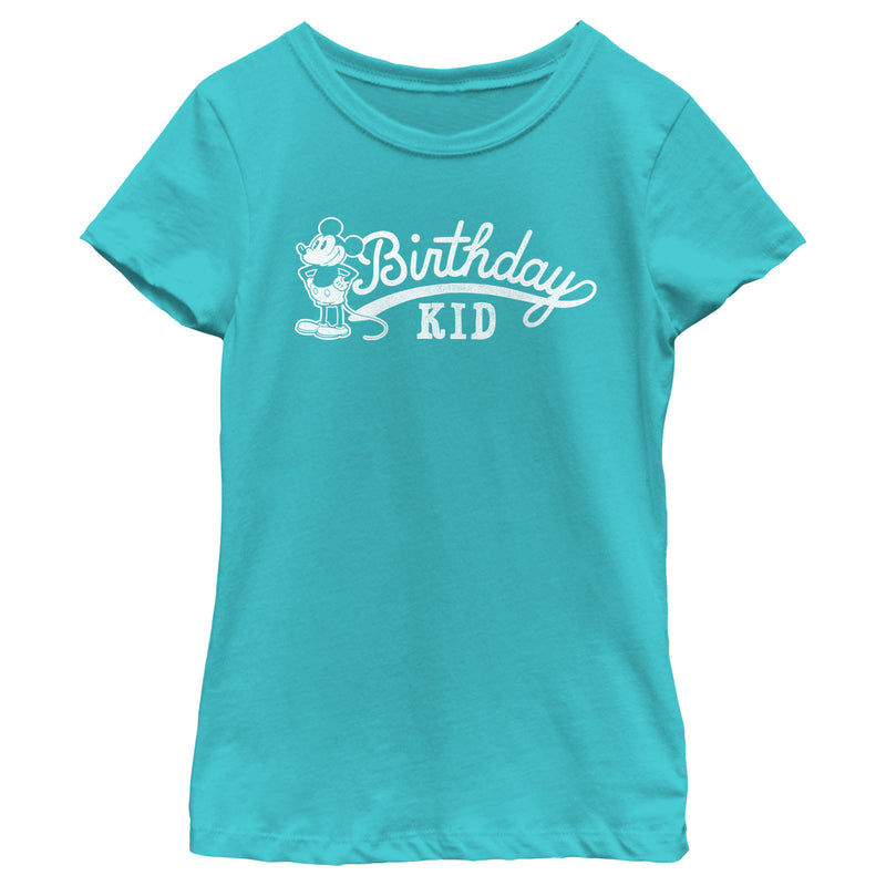 Girl's Mickey & Friends Retro Birthday Kid T-Shirt