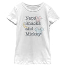 Girl's Mickey & Friends Naps Snacks Mickey T-Shirt