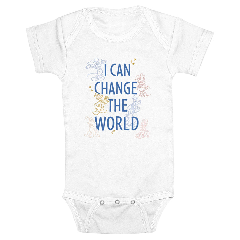 Infant's Mickey & Friends I Can Change the World Team Onesie