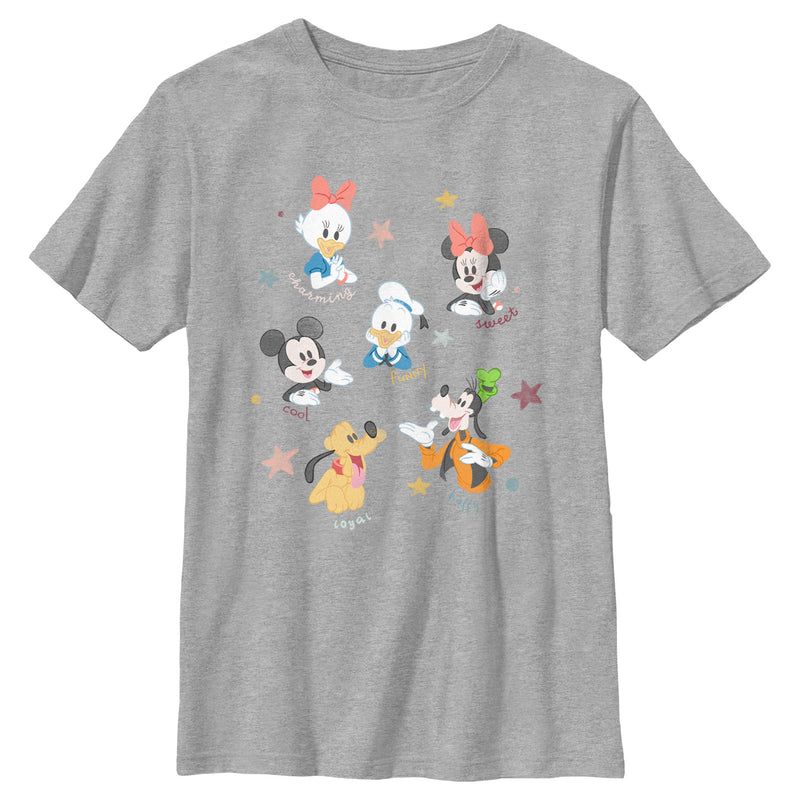 Boy's Mickey & Friends Adorable Sketch Portraits T-Shirt