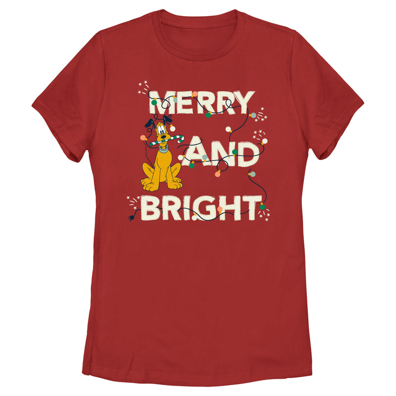 Women's Mickey & Friends Merry and Bright Pluto T-Shirt