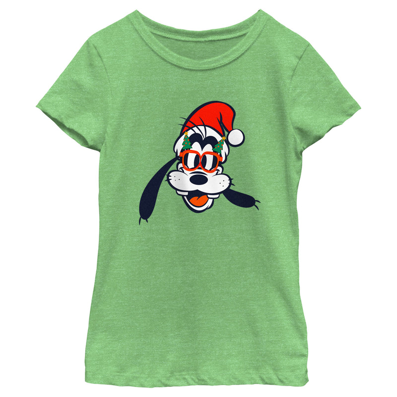 Girl's Mickey & Friends Goofy Christmas Glasses T-Shirt