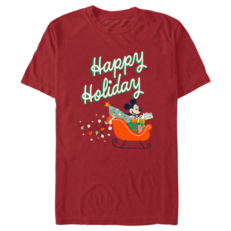 Men's Mickey & Friends Happy Holiday Sled T-Shirt