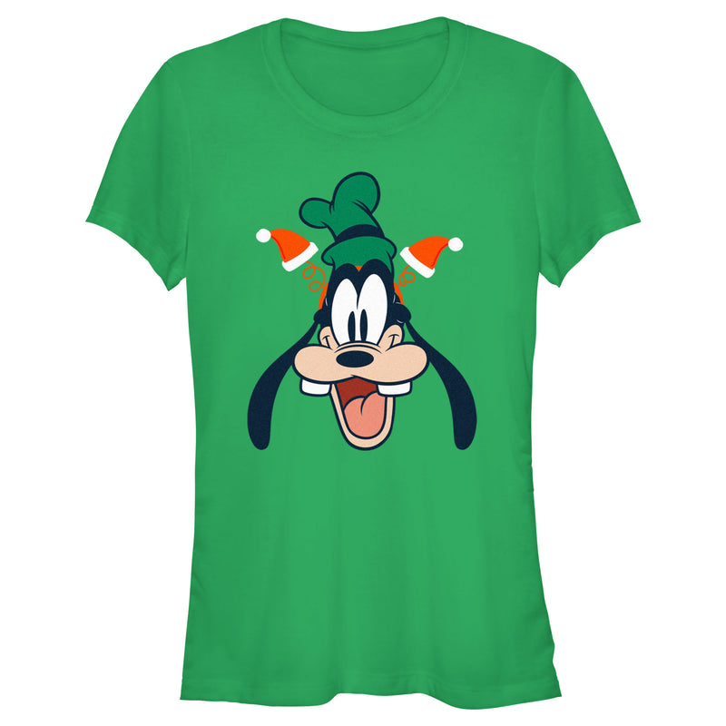 Junior's Mickey & Friends Goofy Christmas Ears T-Shirt