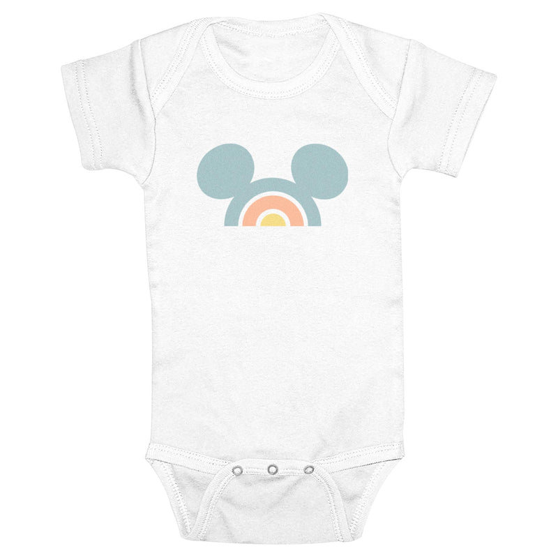 Infant's Mickey & Friends Minimalist Rainbow Onesie