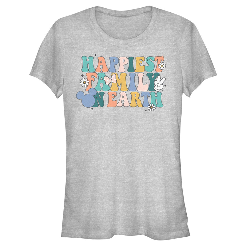 Junior's Mickey & Friends Happiest Family On Earth T-Shirt