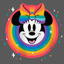 Girl's Minnie Mouse Rainbow Circle Portrait Bow T-Shirt