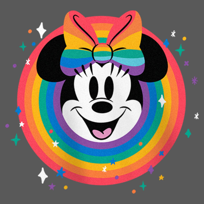 Girl's Minnie Mouse Rainbow Circle Portrait Bow T-Shirt