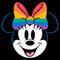 Women's Minnie Mouse Rainbow Bow Portrait T-Shirt