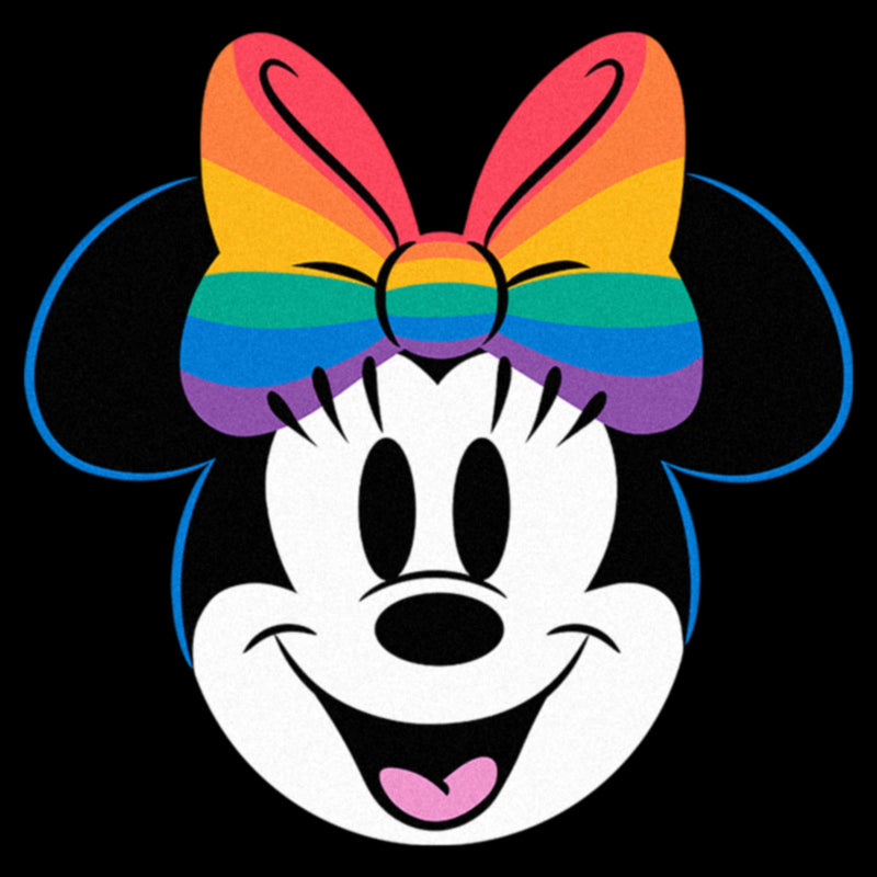 Women's Minnie Mouse Rainbow Bow Portrait T-Shirt