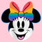 Girl's Minnie Mouse Rainbow Bow Portrait T-Shirt