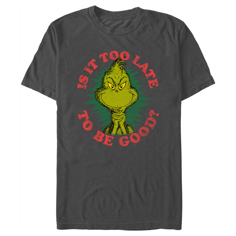 Men's Dr. Seuss Christmas The Grinch Is it too Late T-Shirt