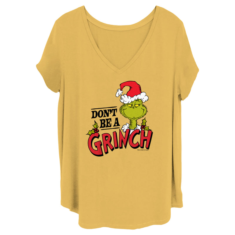 Junior's Dr. Seuss Christmas Don't Be a Grinch T-Shirt