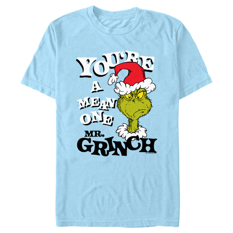 Men's Dr. Seuss Christmas Grinch You're a Mean One Portrait T-Shirt