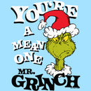 Men's Dr. Seuss Christmas Grinch You're a Mean One Portrait T-Shirt