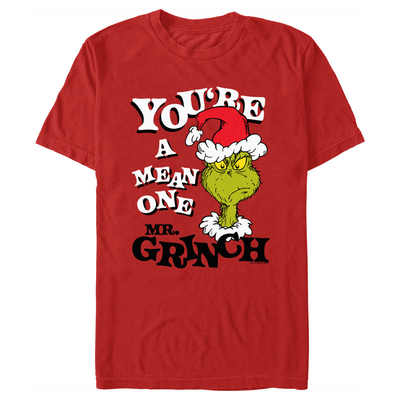 Men's Dr. Seuss Christmas Grinch You're a Mean One Portrait T-Shirt