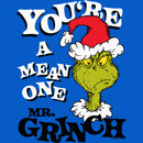 Men's Dr. Seuss Christmas Grinch You're a Mean One Portrait T-Shirt