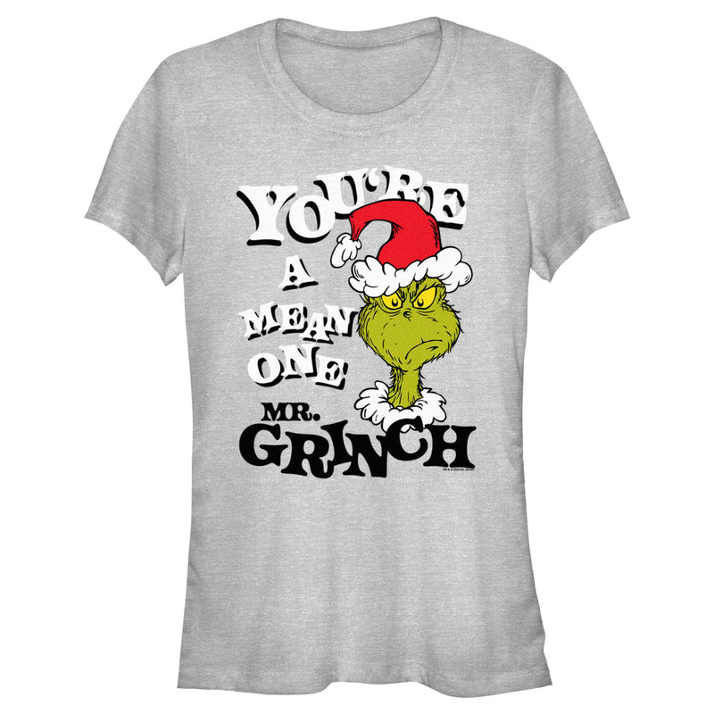 Junior's Dr. Seuss Christmas The Grinch You're a Mean One Portrait T-S –  Fifth Sun