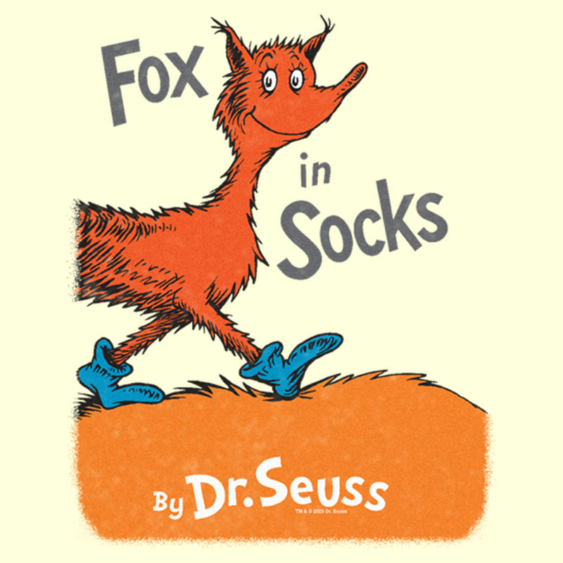 Men's Dr. Seuss Fox in Socks Book Cover T-Shirt