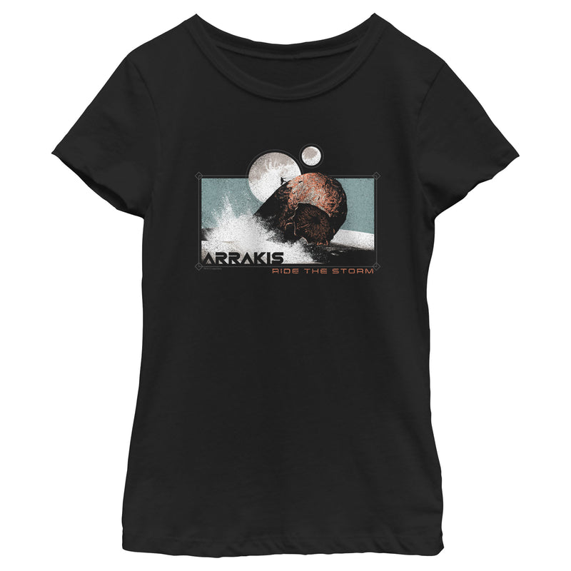 Girl's Dune Part Two Arrakis Ride the Storm Sandworm T-Shirt