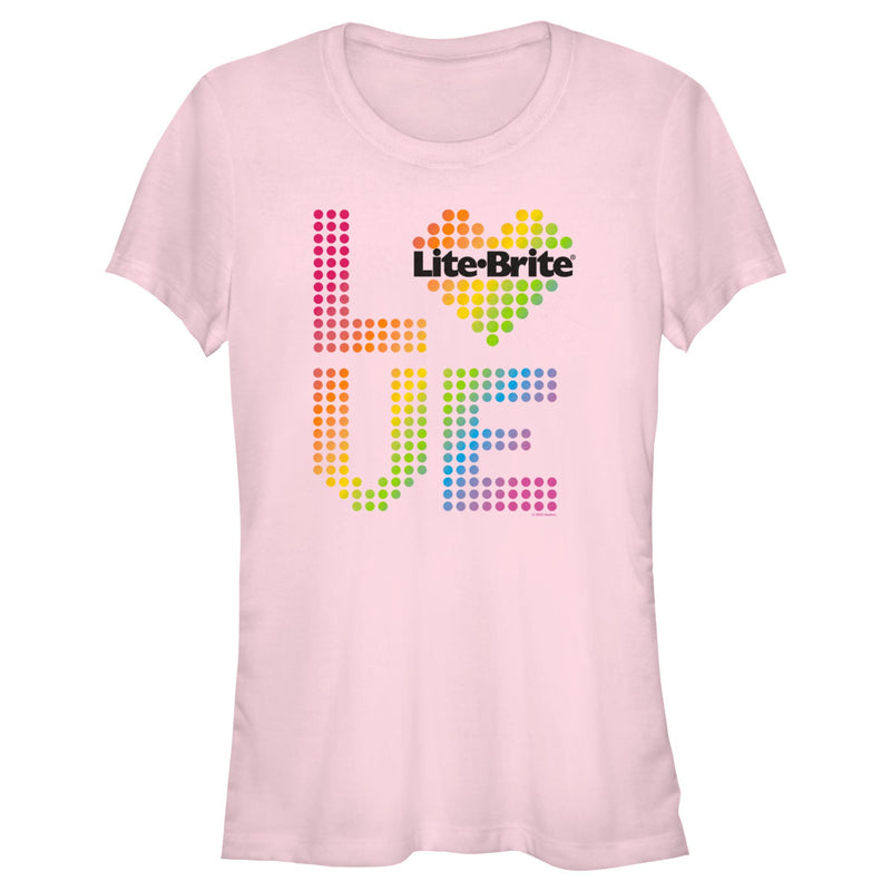 Junior's Lite-Brite Rainbow Retro Love T-Shirt